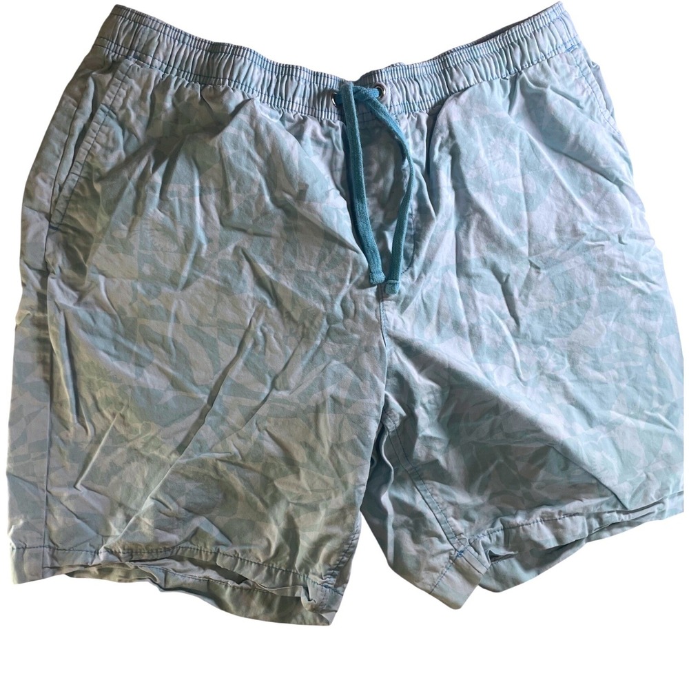 Free Assembly Shorts Mens Blue Abstract Geometric Cotton L